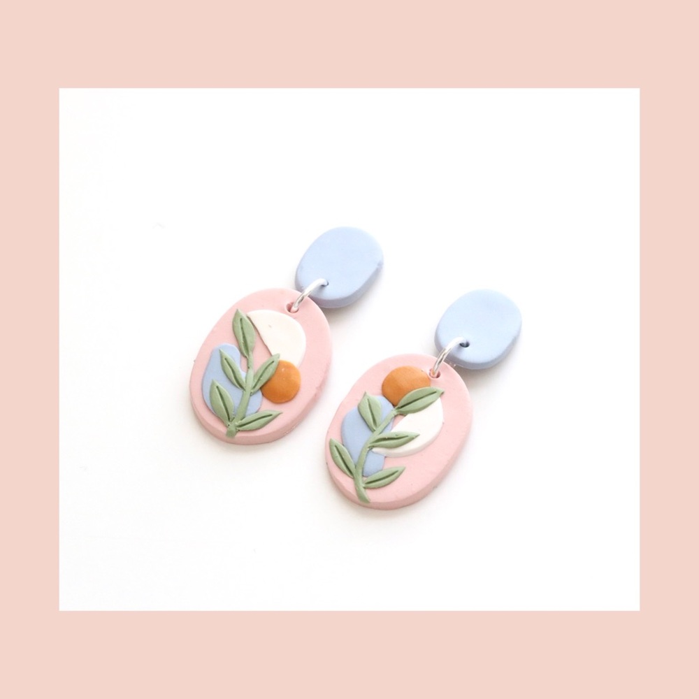 Handmade polymer clay earring